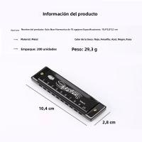 Harmonica Profesional Con 10 Agujeros Y 20 Tonos En Colores Tono C Con Estuche Regalo De Navidad Para Principiantes - details 9