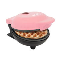 Gofrera rosa redonda Jocca con placas antiadherentes, diseño compacto en 12cm, compartimento para cable, carcasa de tacto frío, 500W de potencia. Gofres perfectos en 2-3 Minutos - Ideal para desayunos y postres. - details 1