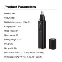 Trimmer De Pelo Nasal Eléctrico Portátil Con Pantalla LED Para Hombres Y Mujeres Cuidado De Limpieza Facial Recargable Por USB Kit De Seguridad - details 9