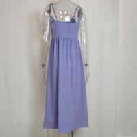 Vestido De Mujer Casual Sin Mangas Con Volante Y Cuello Redondo Elegante Y Suave Para Playa Y Vacaciones Vestido Largo De Hombros Descubiertos - details 9