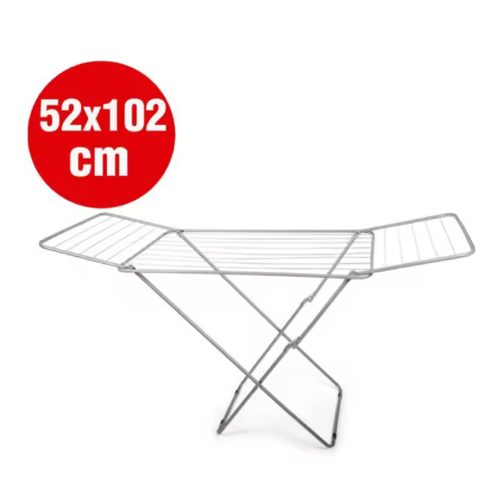 Tendedero universal de acero en forma de X con alas plegables, espacio de secado extra grande, compacto y fácil de guardar, tamaño desplegado 52x102 cm - 1