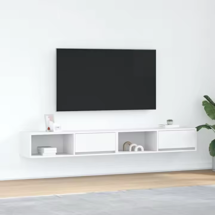 Muebles de TV 2 uds Blanco 100x31x25,5 cm Madera de ingeniería - 1