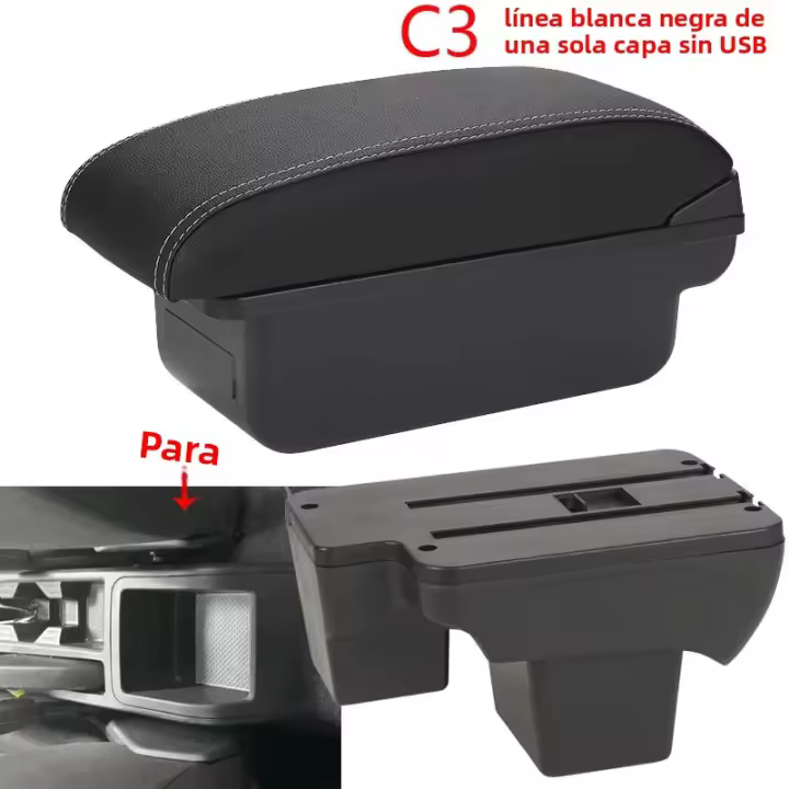 Caja De Reposabrazos Para Volkswagen Polo 2020-2024 Accesorios De Coche PU Cuero / Plástico ABS Caja De Almacenamiento Retrofits Dedicados Para VW Polo - 1