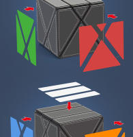 Cubo Mágico Vertical Y Horizontal Lanlan X Cube Juguete Divertido Para Niños Y Adultos Iniciantes Cuatro Ejes De Rotación Oblicua - details 4