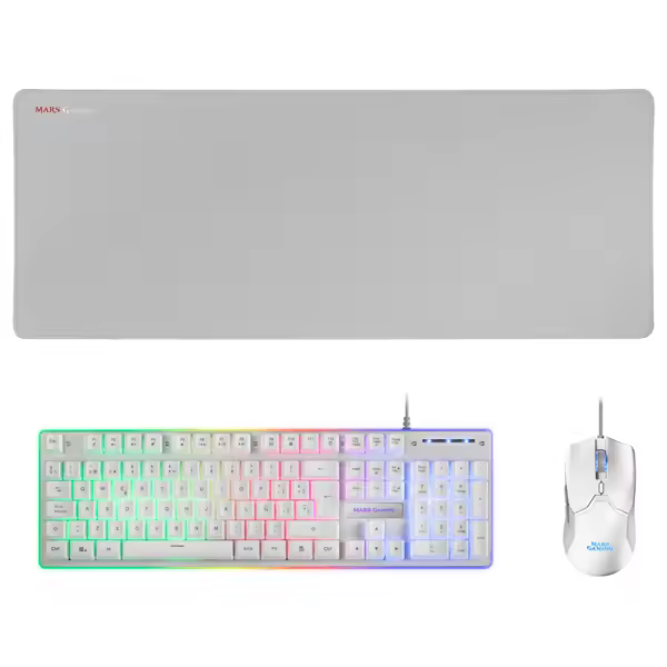 Mars Gaming Combo MCPX GAMING 3IN1 RGB BLANCO - 1