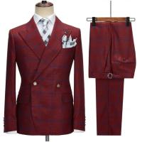 Traje De Novio 2024 Para Hombre Nueva Moda Elegante a Cuadros 2 Piezas Negocios Bodas Personalizado Con Cierre Simple Y Pantalón Cierre De Cremallera - details 1