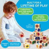 Bloques De Construcción Alfabeto 3D EVA Para Niños Y Niñas Ultra-Ligeros Y Coloridos Juguete Suave Set De Bloques De Poliéster Para Infantes - details 3