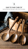 Juego de 9 cucharas de madera de piezas, utensilios de cocina de madera con soporte - details 4