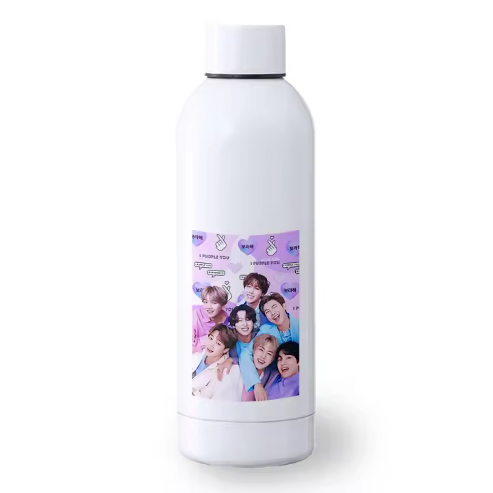 BIDON 500 ML ACERO INOXIDABLE BTS grupo permission to dance on stage deporte deportivo botella senderismo corea kpop musica - 1