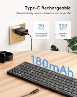 Teclado Bluetooth Plegable De Tamaño Completo Con Teclado Numérico Recargable Portátil Para Viajes Teclado Inalámbrico Foldable - details 4