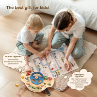 Juguete Educativo Montessori Volante De Coche De Madera Con Multifunciones Para Bebés Juego De Tablero Ocupado Regalo Para Niños Desarrollo Sensorial Tema De Transporte - details 1