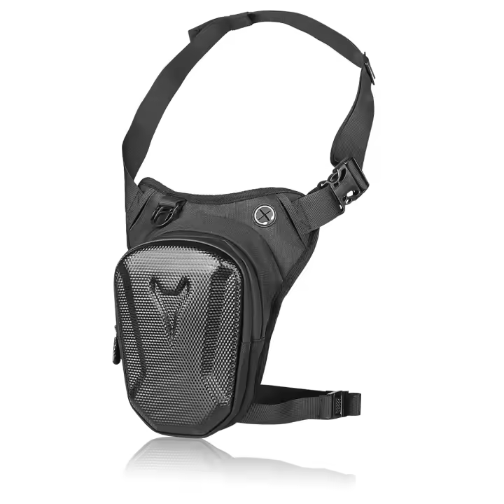 Bolsa De Cintura Impermeable Para Motocicleta Con Carcasa Rígida Para Hombres Bolsa De Pierna Casual Para Exteriores Moto Y Biker - 1