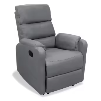 BATZAR Sillón Relax reclinable con reposapies gris - 1