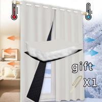 Cortinas De Algodón Aislantes Térmicas Y Antipolvo Para Dormitorio Negro 100% Cortinas Calefactoras Y Anti-Viento Con Aislamiento Acústico - details 0