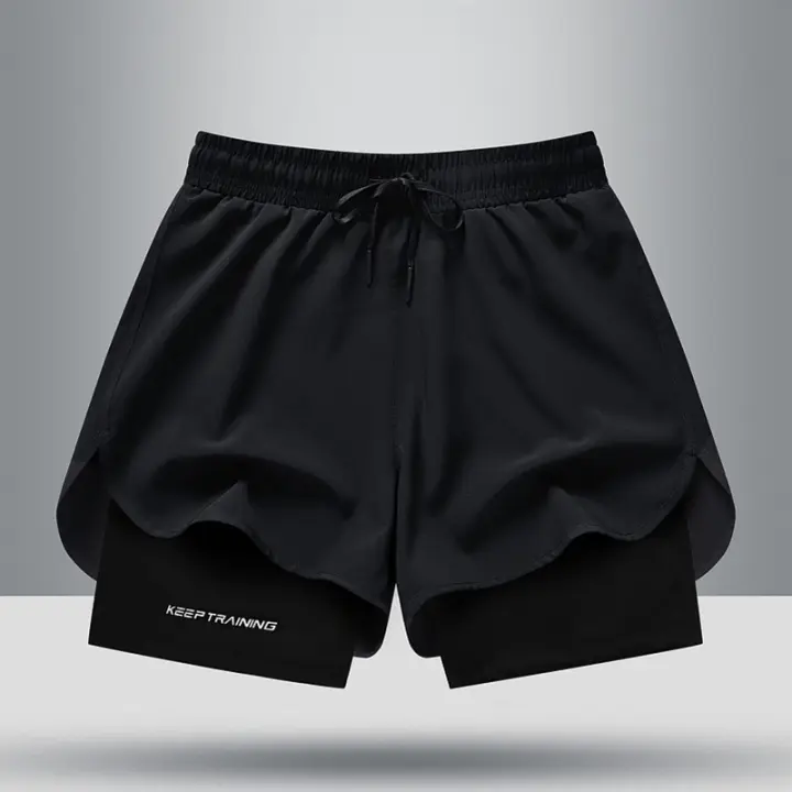 Shorts De Verano De Seda Helada De Alta Calidad Para Deportes Rápidos Secado Fitness Shorts De Correr Y Baloncesto Para Hombres Talla True Three Piece - 1