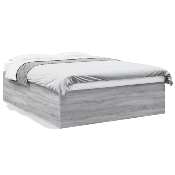 vidaXL Estructura de cama madera de ingeniería gris Sonoma 160x200 cm - 1