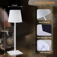 Lámpara De Mesa Recargable Sin Cable USB Con Sensor Táctil 3 Colores Ajustables LED Para Dormitorio Hotel Sala De Estar - details 6