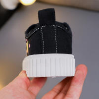Zapatos De Lona Para Niños Y Niñas Cuatro Estaciones Blancos Suaves Antideslizantes Casuales Tallas 3-15 Años Cierre Con Hebilla - details 5