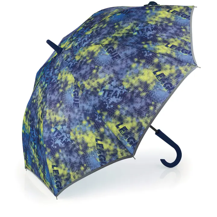 Gabol Paraguas Coach Estampado Azul y Verde Bandas Reflectantes Automático Resistente Al Viento - 1