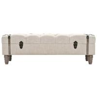 vidaXL Banco de almacenamiento madera maciza y acero 111x34x37 cm - details 1