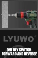 LYUWO Herramienta De Taladro Eléctrico Multifuncional Sin Escobillas Alta Torque Con Carga Doble Uso Clip Y Herramienta De Tornillería Incluye Batería - details 8