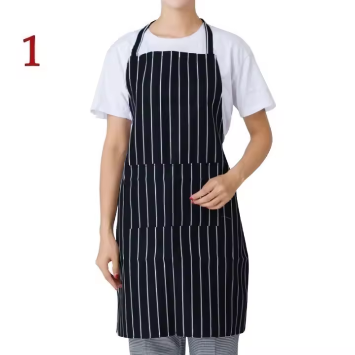 Delantal De Cocina Para Hombres Y Mujeres Estilo Simple Con 2 Bolsillos Para Restaurante BBQ Y Servicio En Barra Material De Lona Sin Mangas - 1