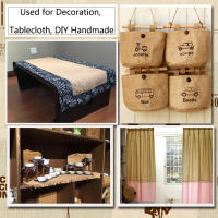 Tela De Jute Natural 63x19.6in Para Decoración Rustica De Boda De Navidad Y Manualidades DIY Tejido De Fibra De Jute Densidad 35x35 Para Almacenamiento Y Flores - details 1