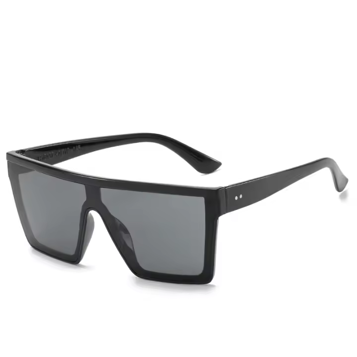 Gafas De Sol Retro Para Mujer Con Marco Grande UV400 Gradiente Negro Diseñador Un Pieza Ciclismo Polímero Transpirable Y Duradero - 1