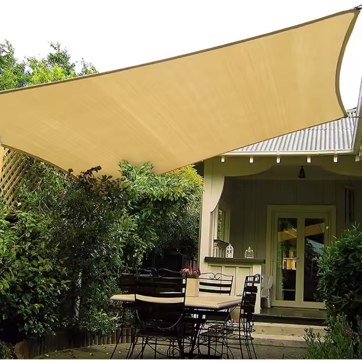 La Sombra rectangular Vela Los 2x3m, Pction ULTRAVIOLETA respirable del sombrero El 98% de la sombra del HDPE Para La Terraza del Jardín(Beige) - 1