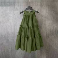 Vestido Sin Mangas De Cuello Halter ZANZEA Para Mujer Estilo Coreano Con Volantes Y Patchwork Vestido De Playa Suelto De Verano Vestido Midi Natural - details 1