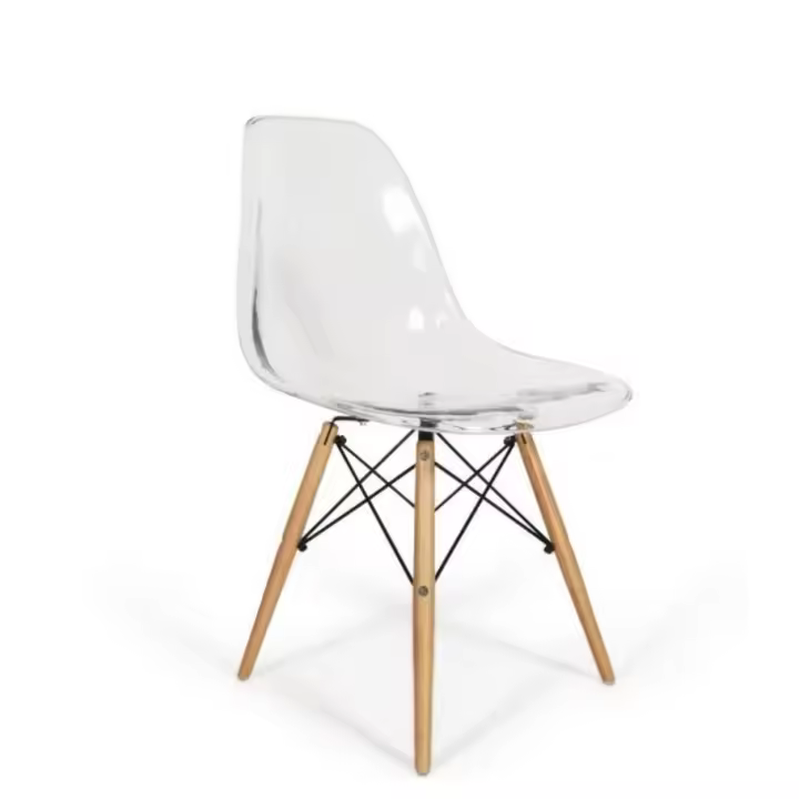 Silla Premium ORION91 Transparente Patas Haya Comedor Oficina Salón Teletrabajo Cocina - SpazioLuzio - 1