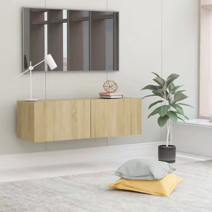 VidaXL Mueble de TV Azyal flotante 2 puertas abatibles 30x100x30 cm - 1