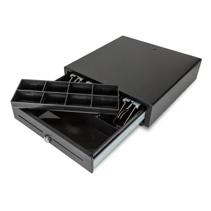 UNYKAch Cajón portamonedas automático para impresora térmica RJ11 41x41.5x10 cm 2 llaves - 1