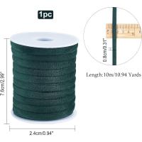Cordón De Terciopelo Oscuro Verde 8mm 10m Para Collar De Goma Suave Cinta De Terciopelo Con Enrollador Para Manualidades Y Joyería - details 1