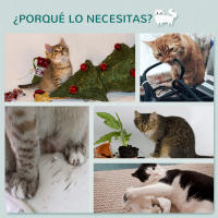 PawHut Árbol para Gatos de Pared con 3 Plataformas Cojín Extraíble y 2 Postes Rascadores de Sisal Torre para Escalar 63x28x93,5 cm Negro y Blanco - details 5