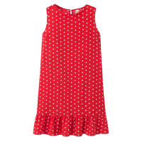 Vestido De Polka Dot Con Volantes Para Mujer Sin Mangas Cuello Redondo Corte Largo Casual Vestido De Verano De Polyester - details 16