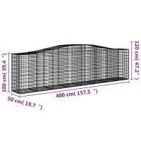 vidaXL Cesta gaviones forma arco hierro galvanizado 400x50x100/120 cm - details 4