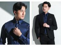 Camisa De Hombre De Alta Gama Con Botones De Cristal Cuello Alto Manga Larga Elástica Para Negocios Y Ocasiones Casual - details 3