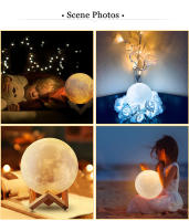Lámpara De Noche LED De Luna Recargable 3D Impresión Con Interruptor Táctil Decoración Creativa Para Dormitorio Regalo De Cumpleaños - details 8