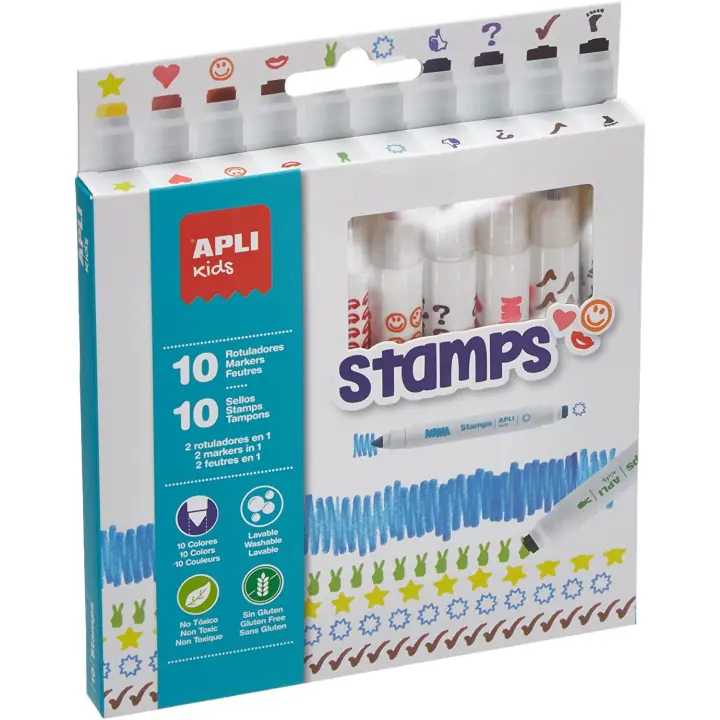 Apli 16807 Rotuladores Stamps 10uds +3a - 1