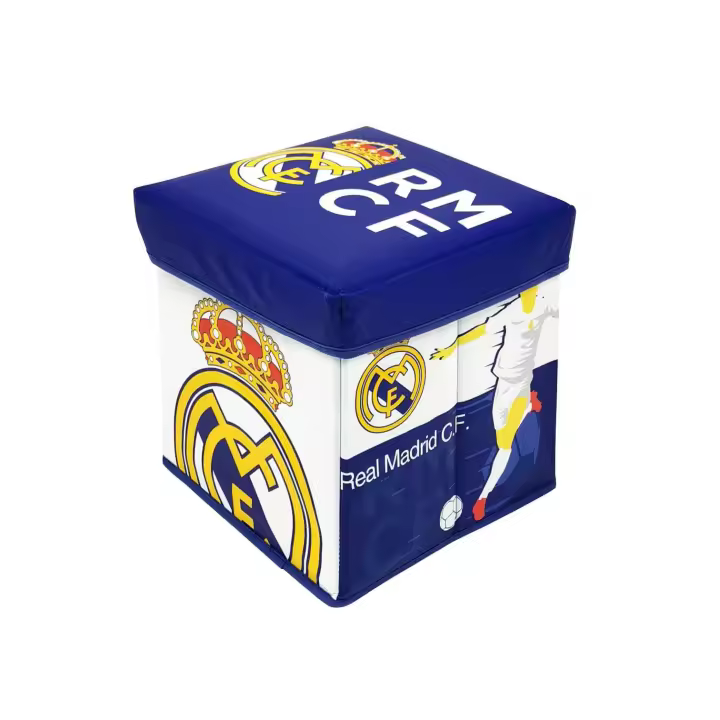 ARDITEX RM13724 Asiento Guardatodo textil plegable de 30x30x30cm de CLUBS-Real Madrid CF - 1
