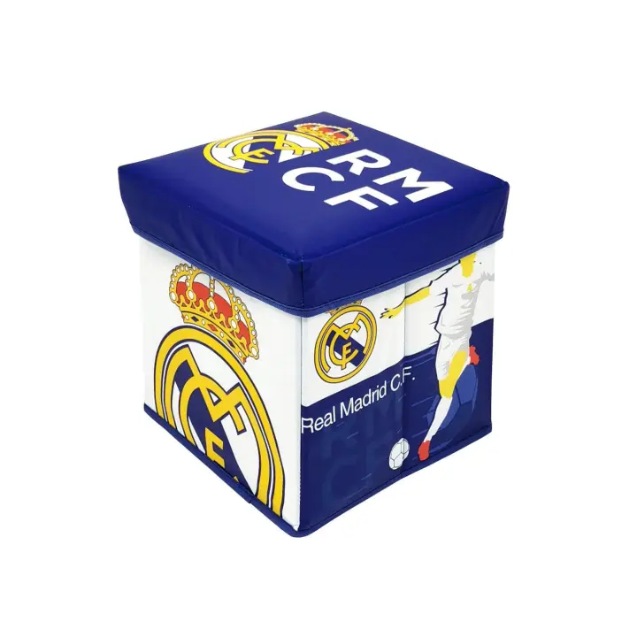 ARDITEX RM13724 Asiento Guardatodo textil plegable de 30x30x30cm de CLUBS-Real Madrid CF - 1