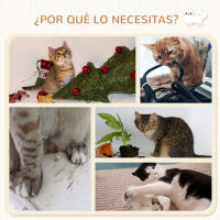 PawHut Estante de Escalada para Gatos de Pared Juego de Estantes para Gatos 4 Piezas con Hamaca Bola Plataformas para Saltar Poste de Sisal y Escalera 84,5x19x54 cm Gris y Beige - details 5