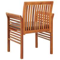 vidaXL Silla de comedor para jardín con cojín madera maciza de acacia - details 3