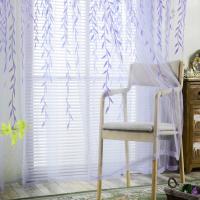 Cortinas Verdes De Hojas De Sauce 2 Paneles Diseño De Estampado Transparentes Cortina Voile Para Decoración De Habitaciones Y Salones - details 13