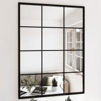 vidaXL Espejos de Pared Decoraciones Rectangulares Colgantes (3 unidades) Metal Negro Dimensiones 80 x 60 cm, 100 x 60 cm - details 0