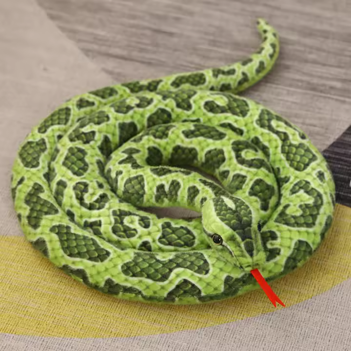 Juguete De Peluche Gran Serpiente Dorada 200cm Simulación De Python Largo Regalo Para Niños Decoración Del Hogar Material De Algodón Relleno De Poliéster - 1