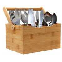 Cesta De Almacenamiento Colgante Para Cocina Con Compartimentos Para Cuchillos Y Cucharas Organizador De Frutas Y Verduras Hecho De Bambú - details 3