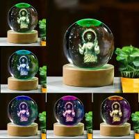 Lámpara De Noche De Cristal Con Halo Jesús Bombilla Incluida Base De Madera Decoración Para El Hogar Regalo De Cumpleaños O Graduación - details 2
