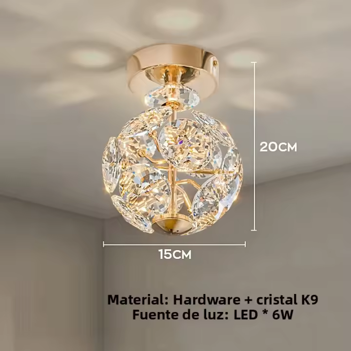 Modern Chandelier De Cristal Puro K9 Pequeño Lámpara De Pared Para Dormitorio Luces Colgantes Para Pasillo Y Barra Decoración Noble - 1